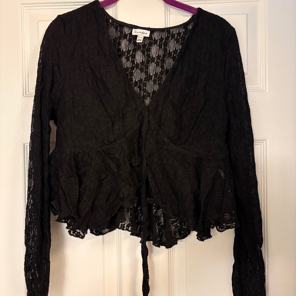 Lacy Black Baby Long Sleeve